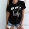 Women Casual Letter Printed T-shirs