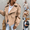 Women PU Leather Top Coat Jacket