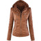 Removable Solid Leather Jacke