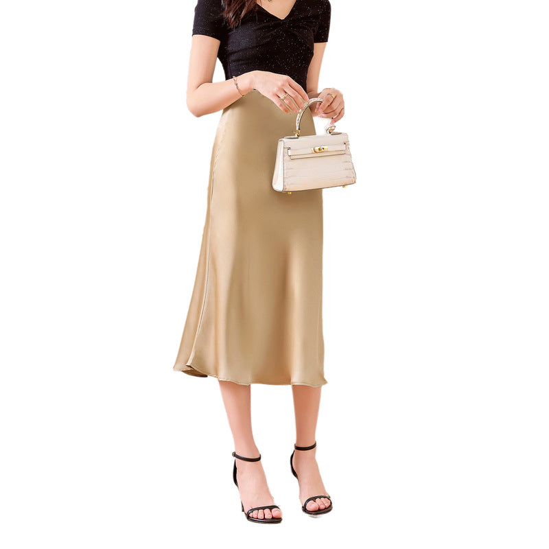Women's Glossy Slimming Silk  Skirt