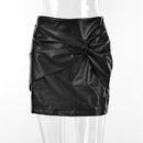 Women's Versatile Casual High Waist PU Leather Skirt