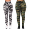 two women's camouflage print leggings