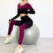 Women Yoga Suit Sport Tops Pants Set Fitness
